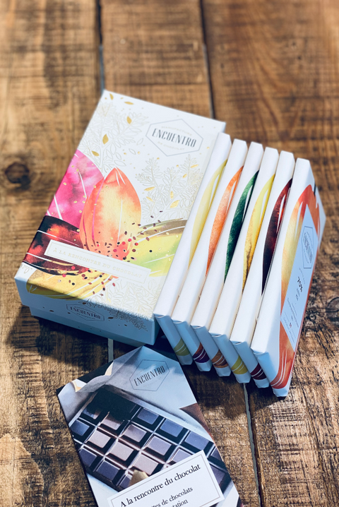 Coffret 6 tablettes 70% bio <br>"A la rencontre du chocolat"