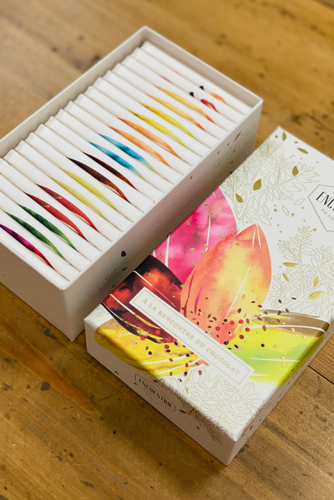 Coffret 20 mini tablettes bio <br>"A la rencontre du chocolat"