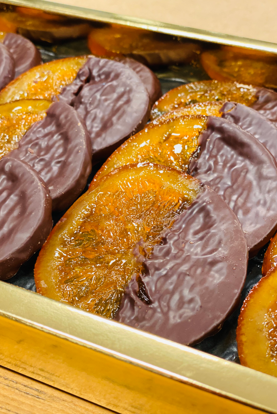 Tranches d'Orange confite bio enrobées de chocolat - 16 pièces