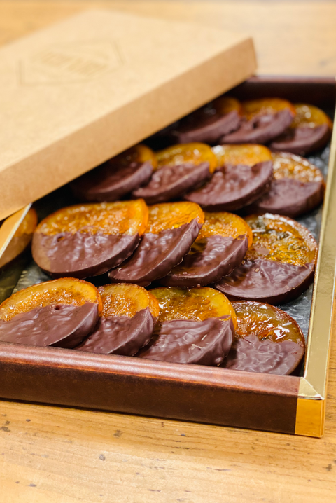 Tranches d'Orange confite bio enrobées de chocolat - 16 pièces